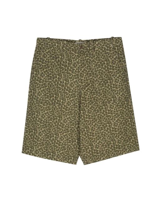 Maison Kitsuné Blumenmuster twill-shorts in Green für Herren