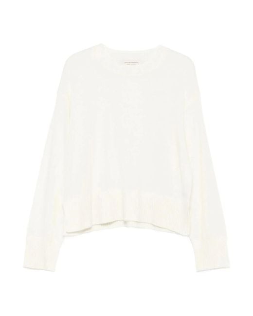 Officine Generale White Round-Neck Knitwear