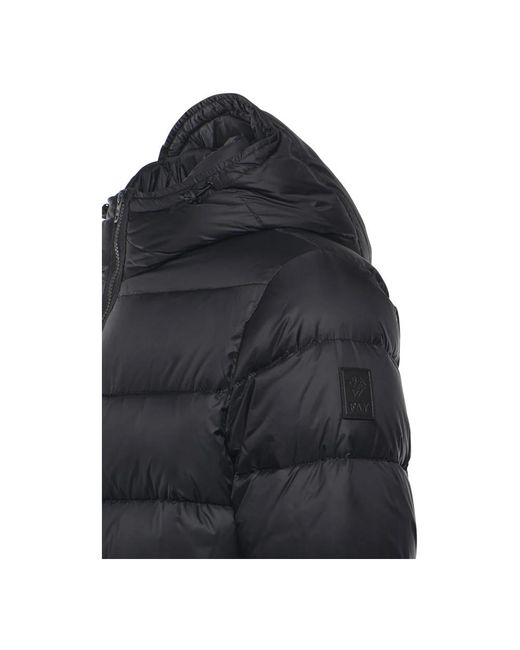 Fay Jassen ,Zwart ,Nylon Zwarte Donsjas Met Omslagcapuchon in het Black voor heren