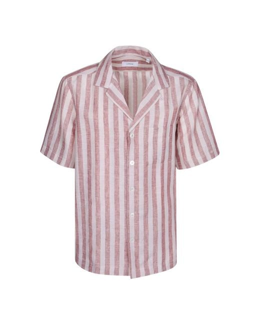Lardini Pink Short Sleeve Shirts for men