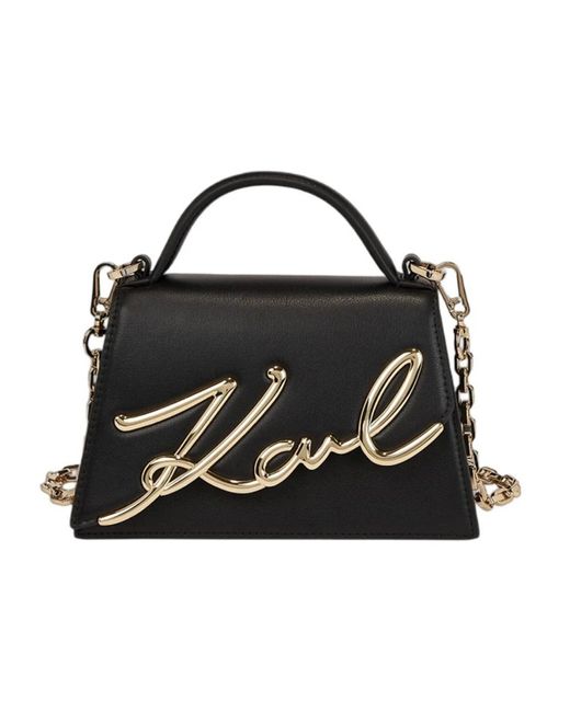 Karl Lagerfeld Natural Beige leder handtasche,schwarze lederhandtasche