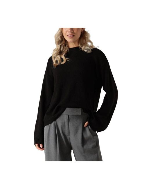 Envii Black Schwarzer Strickpullover Enorta Ls