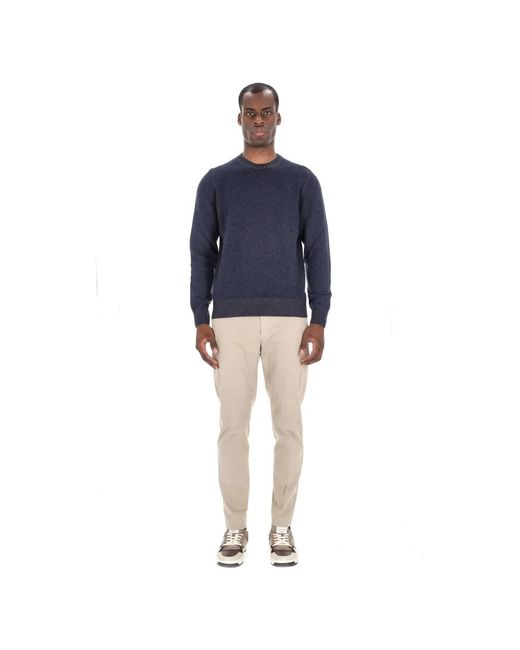 Barba Napoli Blue Round-Neck Knitwear for men