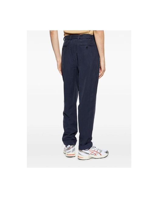 Officine Generale Blue Straight Trousers for men