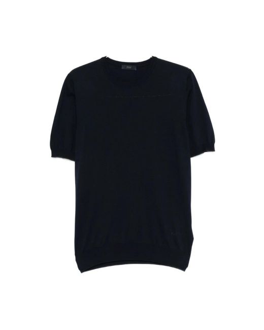 Fay Black Round-Neck Knitwear for men
