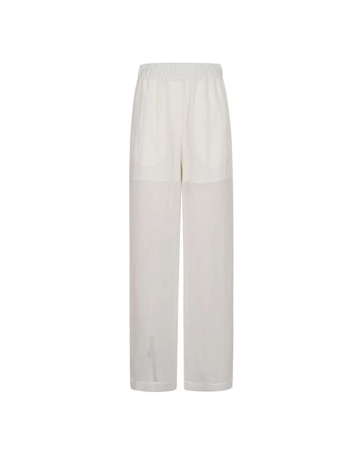 Brunello Cucinelli White Wide Trousers