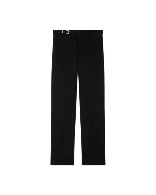 Versace Broeken ,Zwart ,Wol Zwarte Broek Met Goudkleurige Gesp in het Black voor heren