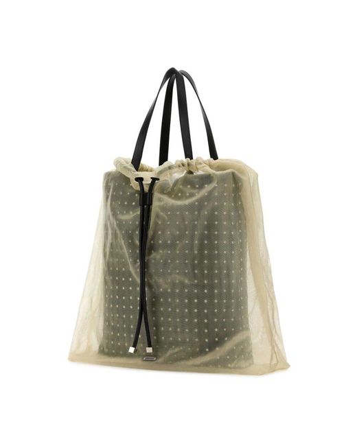 Alexander McQueen Green Nebula Leder Tüll Einkaufstasche