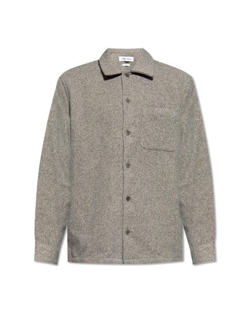 Samsøe & Samsøe Overhemden ,Grijs ,Wol Shirt Sadamon in het Gray voor heren