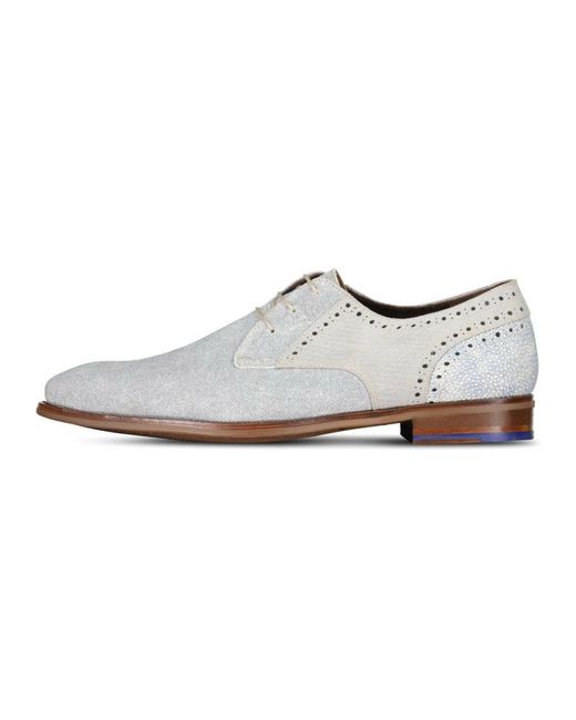 van Bommel White Laced Shoes for men