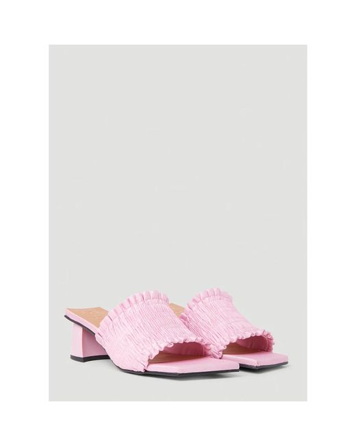 Ganni Pink Heeled Mules