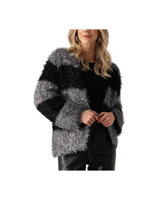 Nukus Truien & Vesten ,Grijs ,Haily Cardigan Lurex in het Black