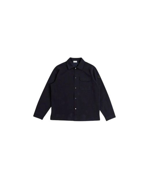 Moncler Navyblaue Hemdjacke Mit Druckknöpfen in Blue für Herren