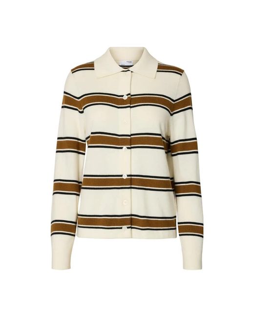 Cardigans SELECTED de color Natural
