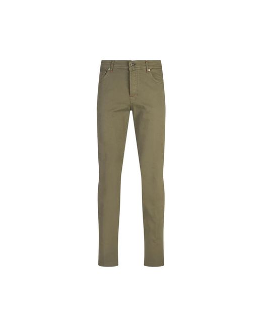 Kiton Green Slim-Fit Trousers for men