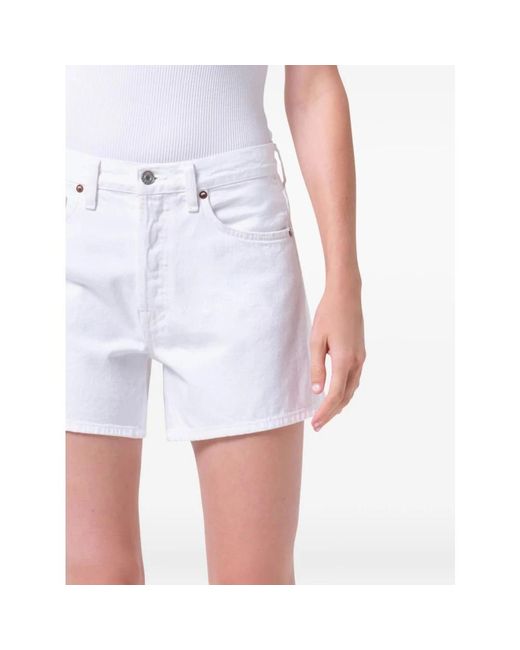 Agolde White Denim Shorts