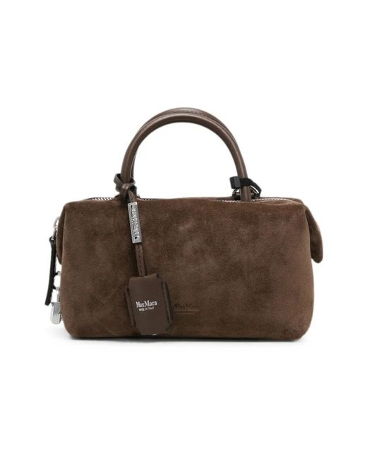 Max Mara Brown Holdall Suede