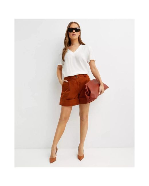 Fay Orange Short Shorts