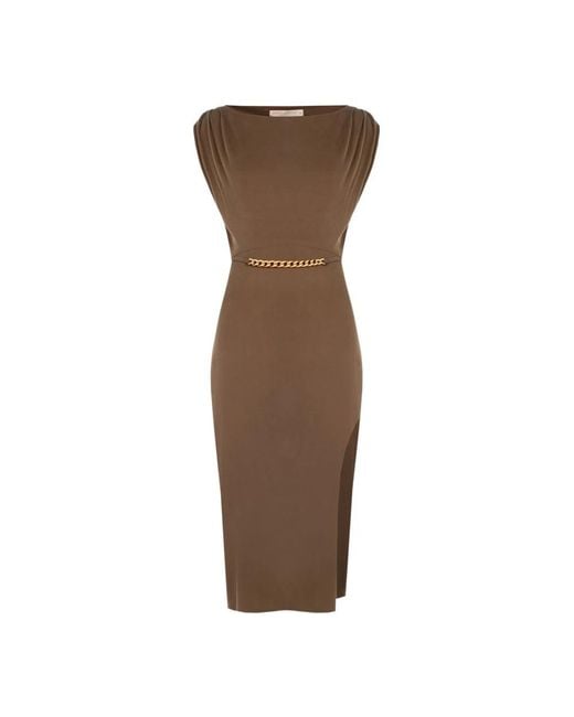 Rinascimento Brown Midi Dresses