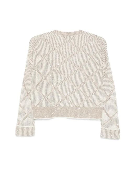 D.exterior White Knit Cardigan