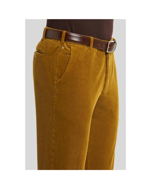 Meyer Yellow Straight Trousers for men
