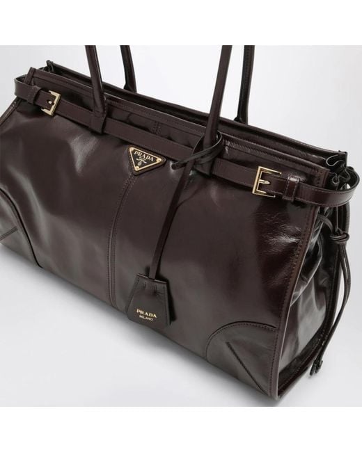 Prada Black Soft Lux Large Tote