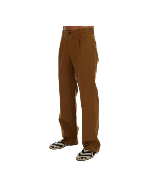 Dolce & Gabbana Brown Straight Trousers for men