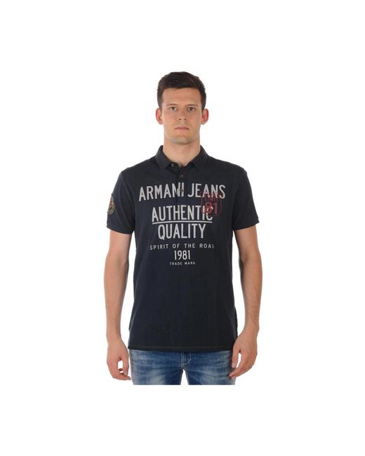Armani Jeans Black Polo Shirts for men
