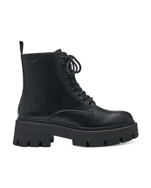 Lace-Up Boots di Tamaris in Black
