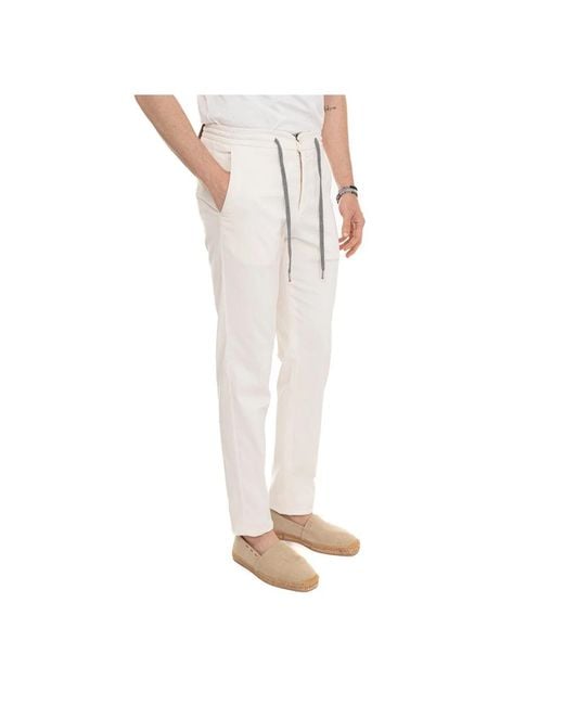 Marco Pescarolo Natural Slim-Fit Trousers for men