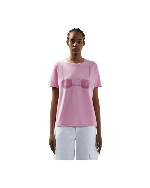 Gcds Pink Boxy Hello Kitty Print T-Shirt