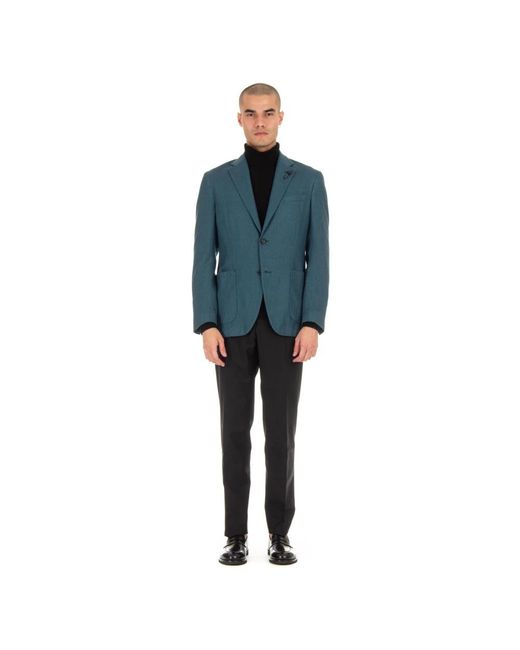 Lardini Jassen ,Blauw ,Wol Gedeconstrueerde Slim Fit Blazer in het Blue voor heren