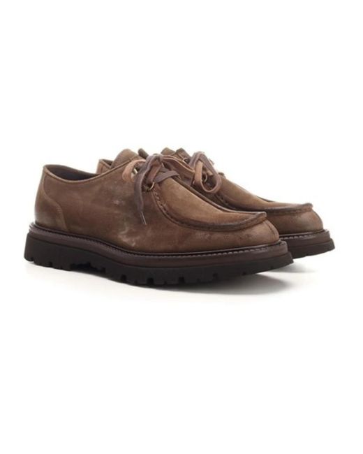 Corvari Brown Laced Shoes for men