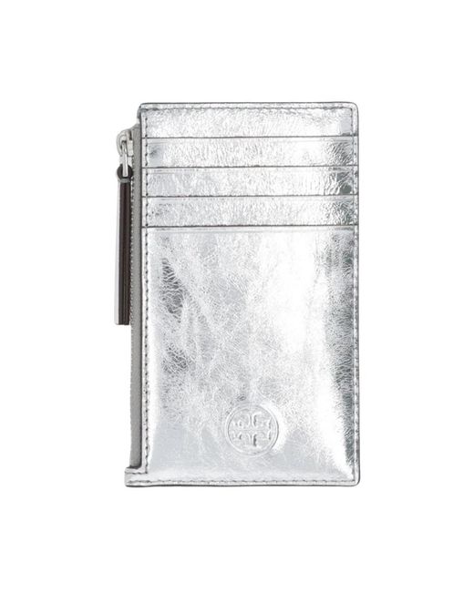 Tory Burch Fleming Small Wallet in het White