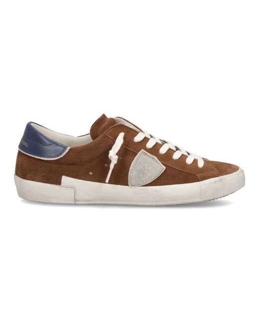 Philippe Model Schoenen ,Bruin ,Katoen Prsx Tennis in het Brown voor heren