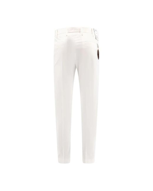 PT Torino White Slim-Fit Trousers for men