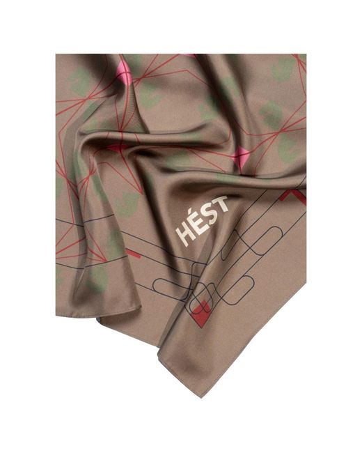Hèst Brown Silk Scarves