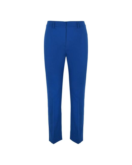 Pantaloni blu in gabardine di cotone stretch di Weekend by Maxmara in Blue