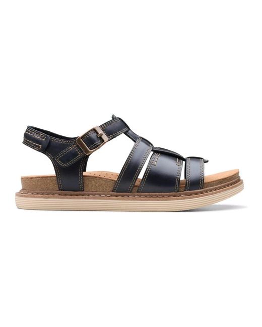 Clarks Schoenen ,Zwart ,Leer Arwell Sun Sandaal in het Blue