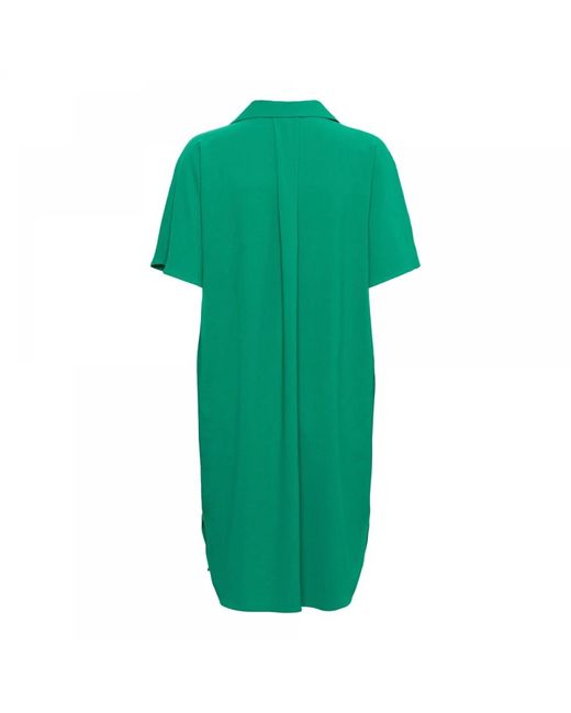 &Co Woman Green Grünes ausgestelltes kleid mit kragen,kobaltblaues ausgestelltes kleid,marine ausgestelltes kleid &co