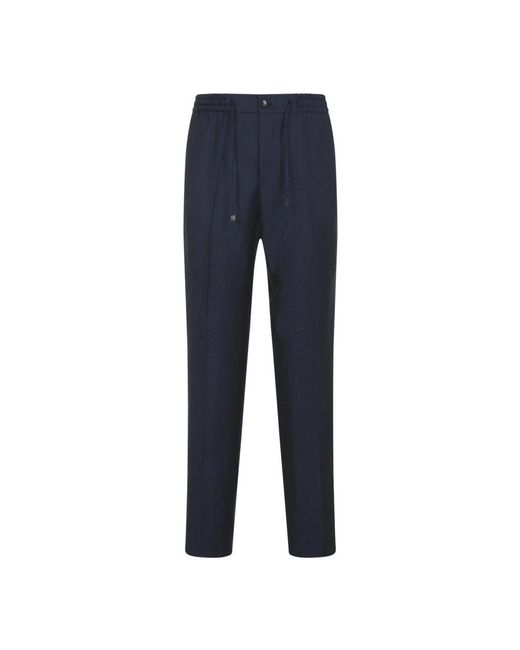 Etro Broeken ,Blauw ,Wol Wollen Joggingbroek Van Linnen in het Blue voor heren