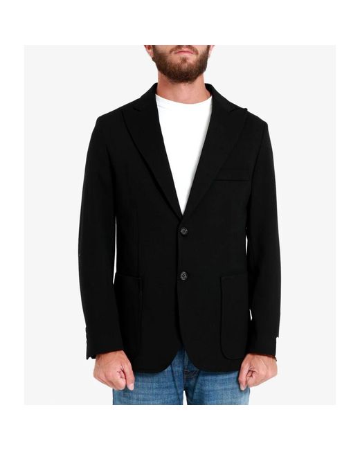 Paolo Pecora Schwarze jacke mit klassischem revers in Black für Herren