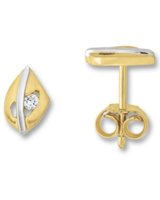ONE ELEMENT Metallic Gelbe Erwachsenen-Ohrringe Mit Zirkonia