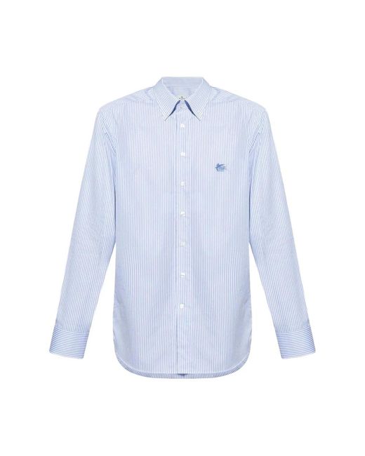 Etro Overhemden ,Blauw ,Katoen Roma Shirt in het Blue voor heren