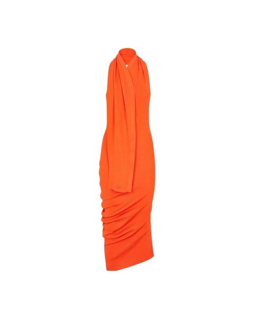 Fendi Orange Rückenfreies figurbetontes kleid