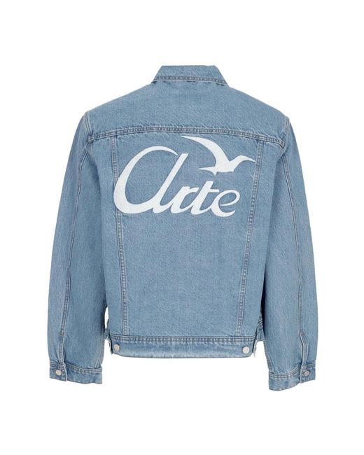 Arte' Jassen ,Blauw ,Denim Denim Vogelrug Jas in het Blue voor heren