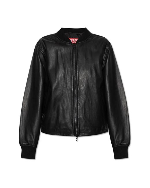 DIESEL Jassen ,Zwart ,Leer Leren Jas L-Ilyan in het Black