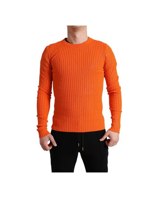 Dolce & Gabbana Gestrickter pullover in Orange für Herren