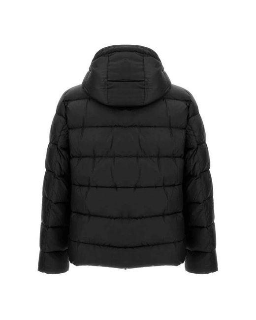 Fay Jassen ,Zwart ,Nylon Zwarte Donsjas Met Omslagcapuchon in het Black voor heren