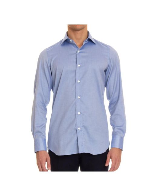 Finamore 1925 Blue Casual Shirts for men